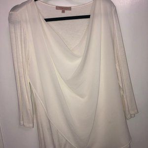 Casual Couture Sheer Cowl Neck Blouse